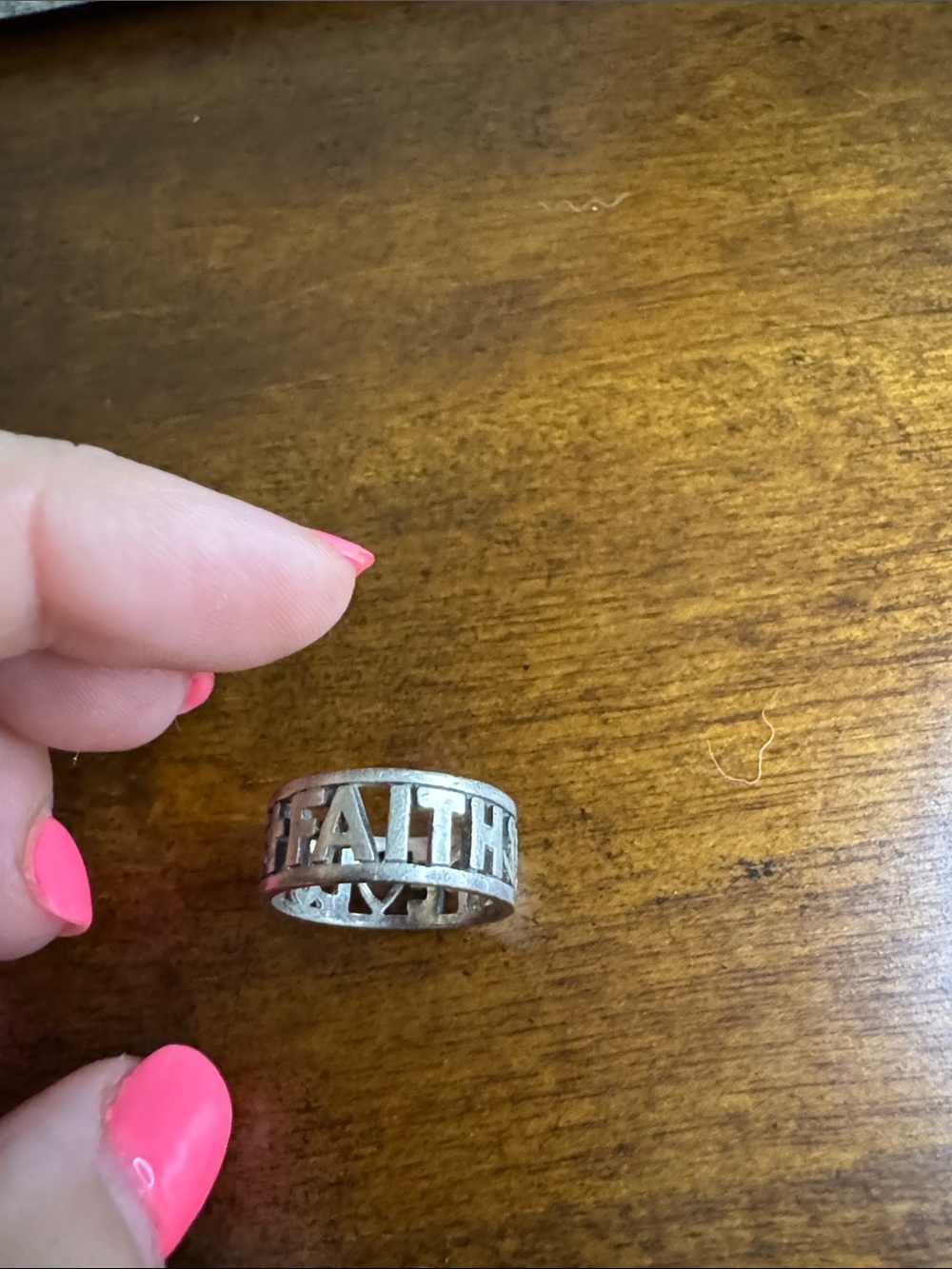 James Avery Silver FAITH Cutout Band Ring